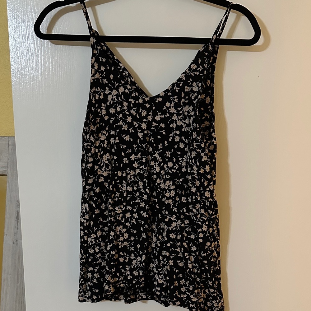 Japna Black and Cream Floral Camisole
